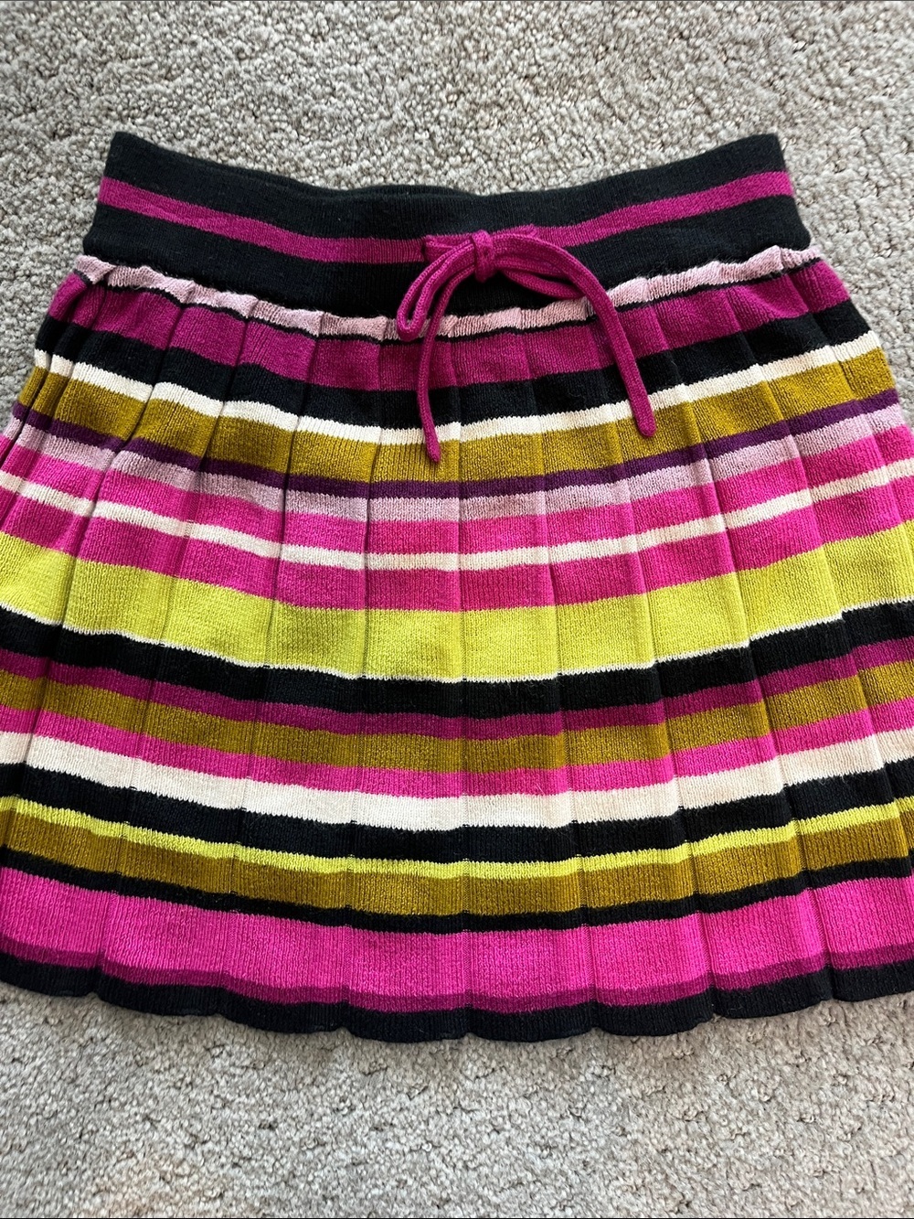 EUC Missoni Striped Knit Toddler Girl Skirt in Fuchsia, Green, Pink, Black 2T-3T - Picture 2 of 5